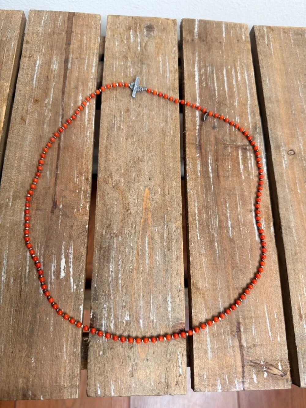 M.Cohen Red/ Orange Stone & .925 Sterling Silver Convertible Necklace / Wrap Bra